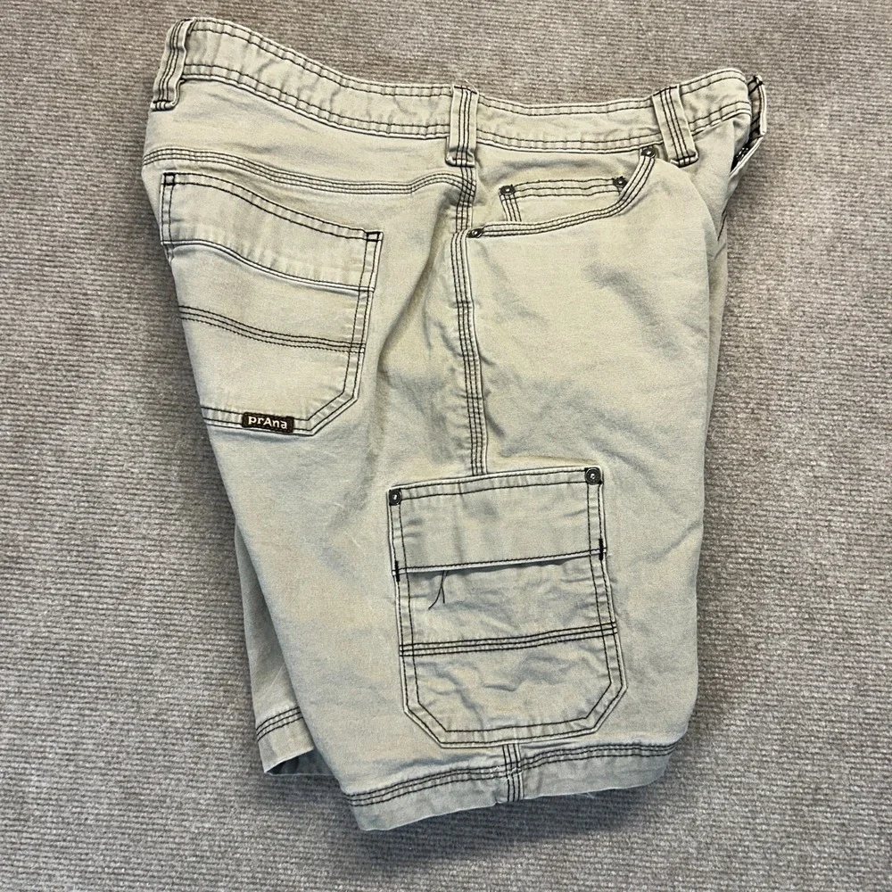 prAna Murray Cargo Shorts Men's 30 Khaki Stretch Organic Cotton Utility 9